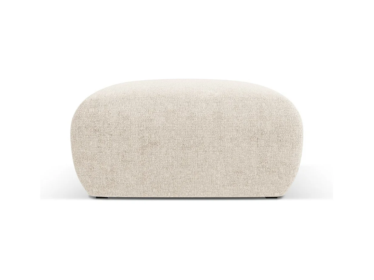 Cosmopolitan Design - Pouf "Nolio" en chenille beige clair - 75x75x36cm