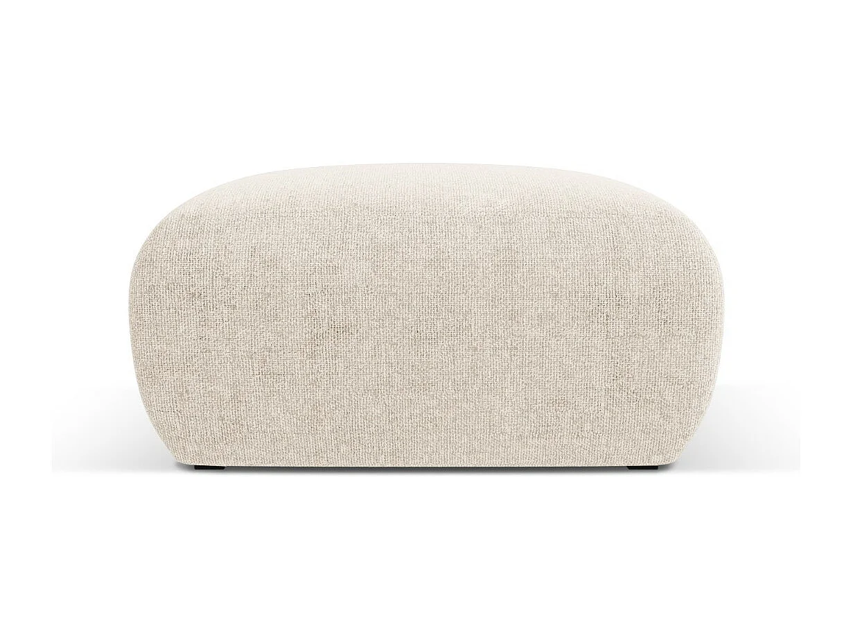 Cosmopolitan Design - Pufe "Nolio" em tecido chenille bege claro - 75x75x36cm