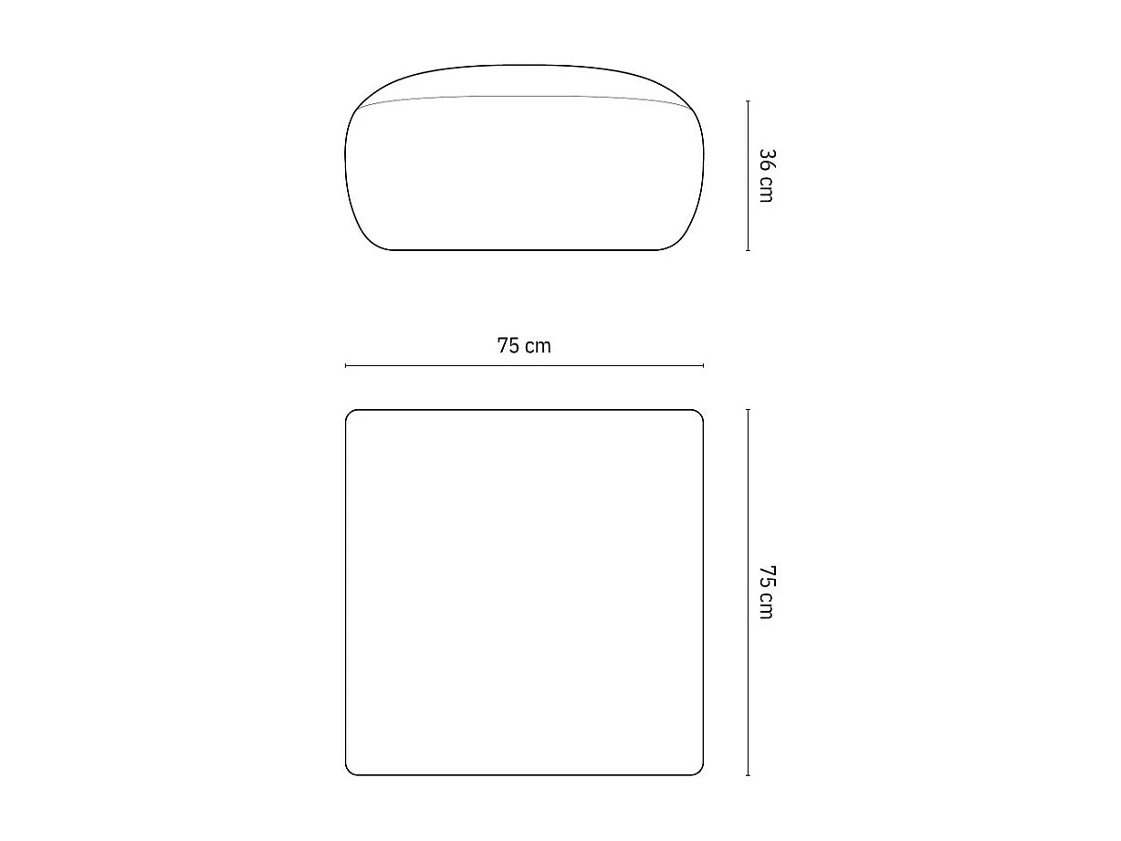 Cosmopolitan Design - Pufe "Nolio" em tecido chenille bege claro - 75x75x36cm
