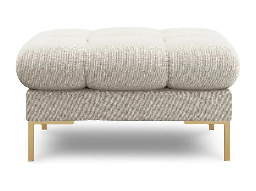 Cosmopolitan Design - Pouf "Bali" aus strukturiertem Stoff beige - 60x60x41cm