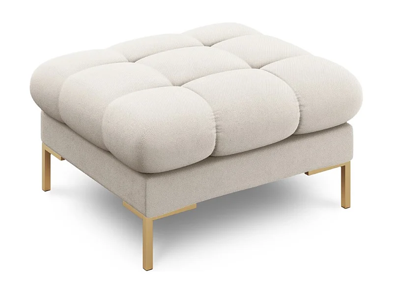 Cosmopolitan Design - Pufe "Bali" em tecido estrutural bege - 60x60x41cm