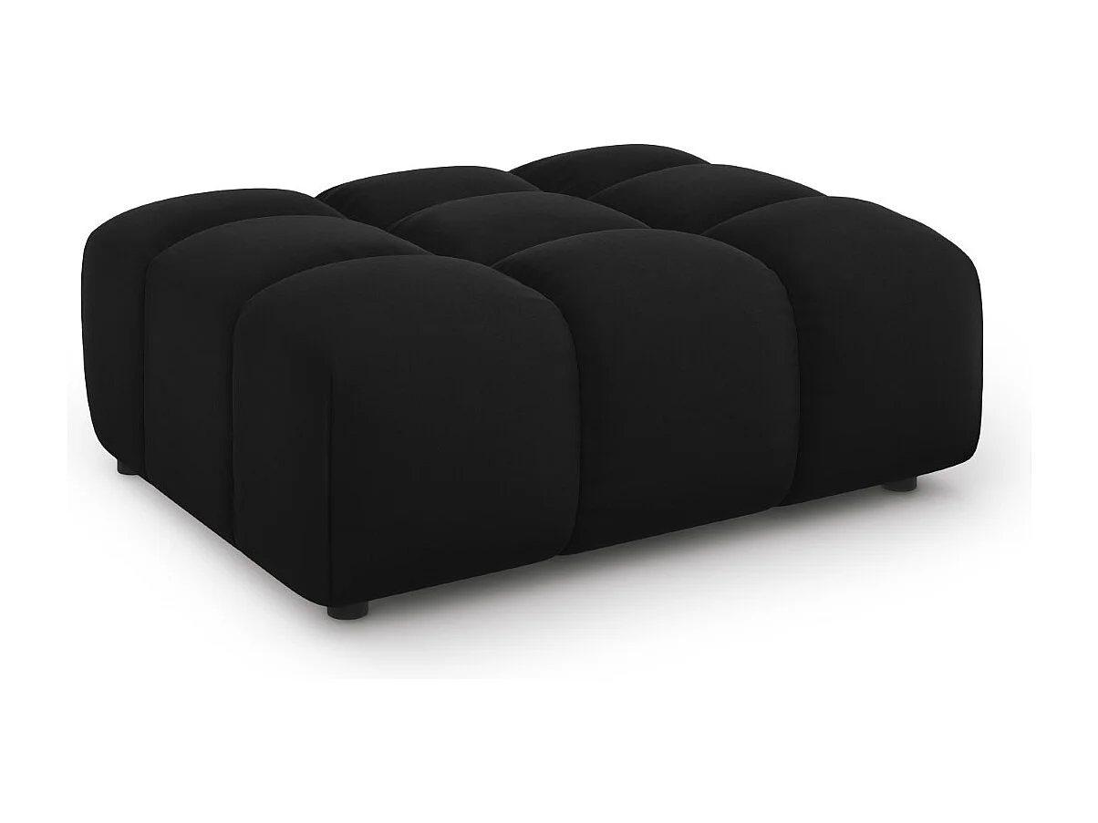 Cosmopolitan Design - Pouf "Sky" aus Samt schwarz - 102x80x43cm