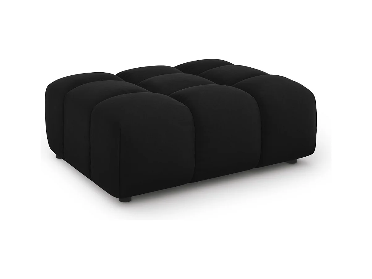 Cosmopolitan Design - Puf "Sky" de terciopelo negro - 102x80x43cm