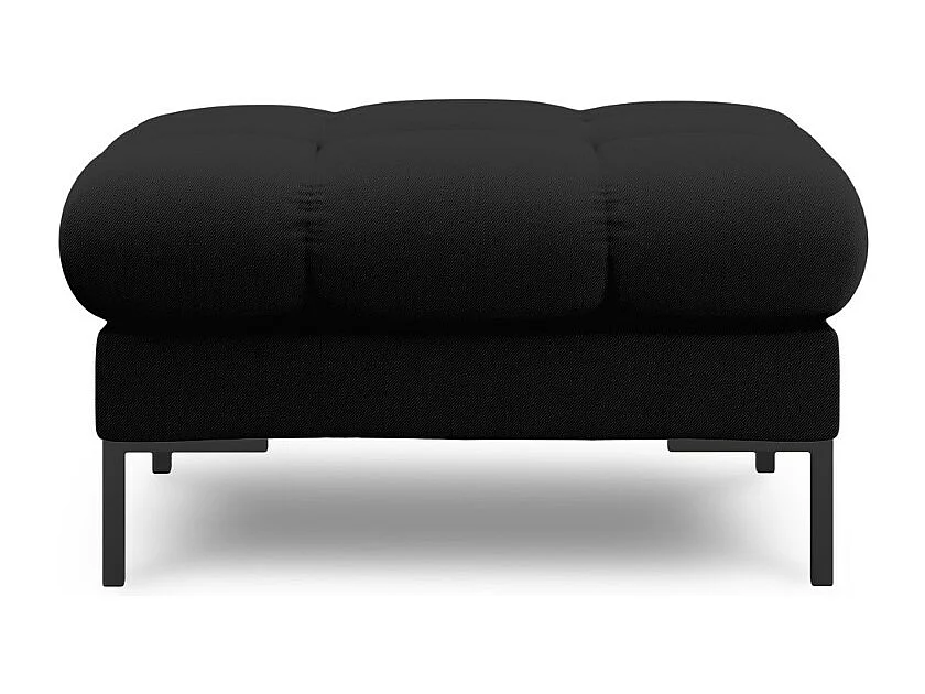 Cosmopolitan Design - Pufe "Bali" em tecido estrutural preto - 60x60x41cm