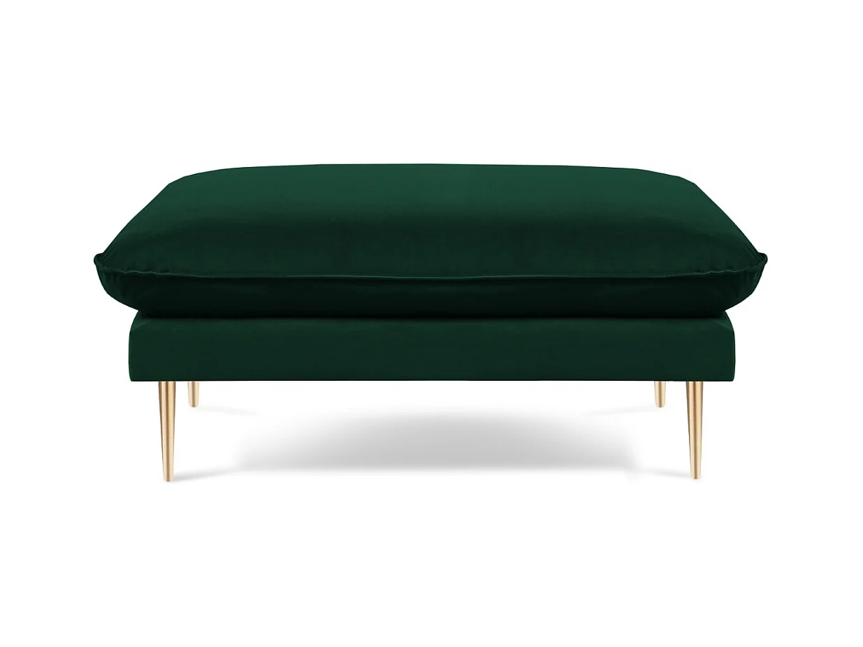 Cosmopolitan Design - Pouf "Vienna" en velours vert bouteille - 100x80x43cm