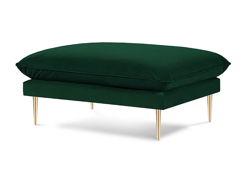 Cosmopolitan Design - Pufe "Vienna" em veludo verde garrafa - 100x80x43cm