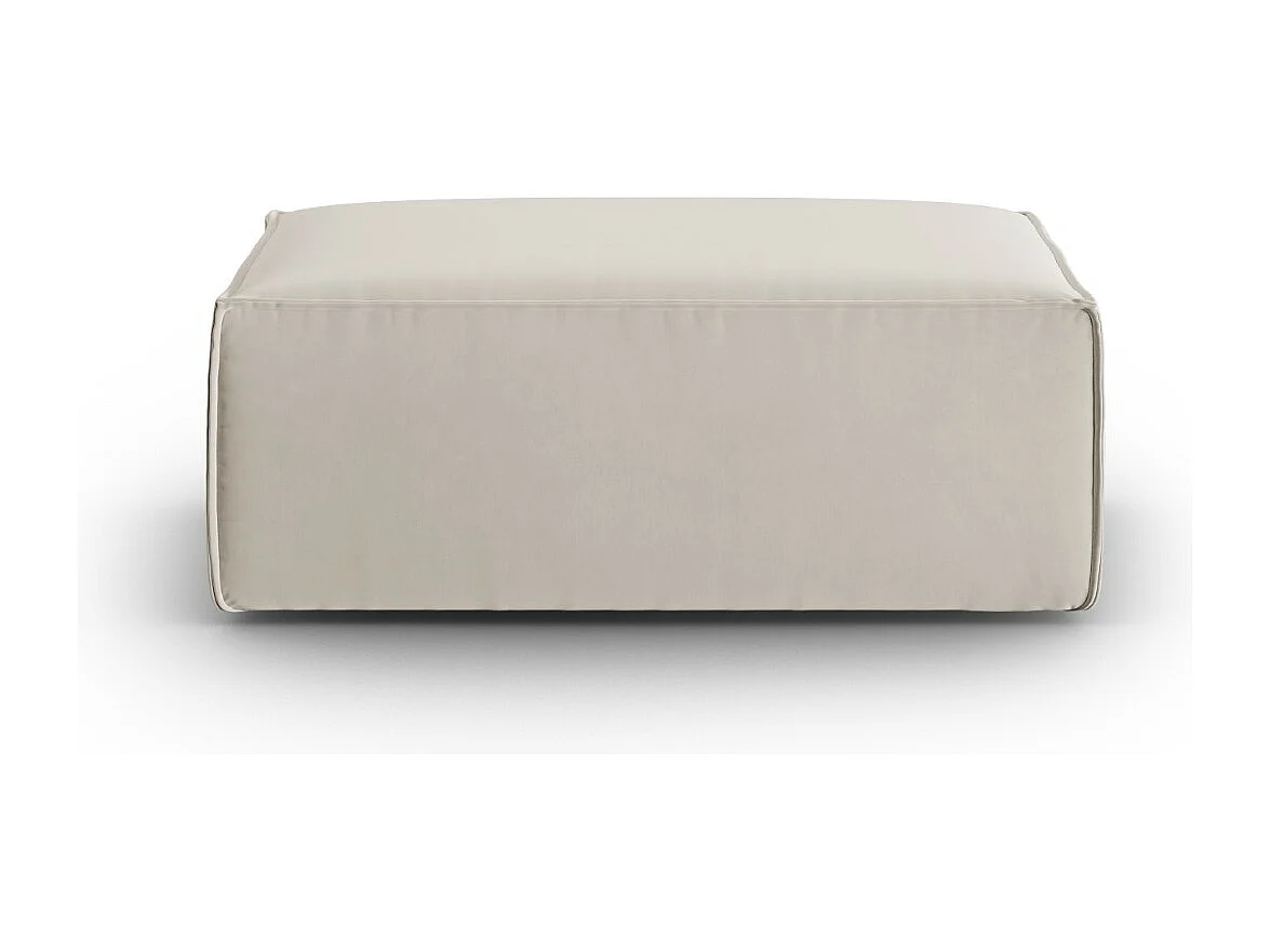 Cosmopolitan Design - Pouf "Mackay" en velours écru - 100x69x40cm