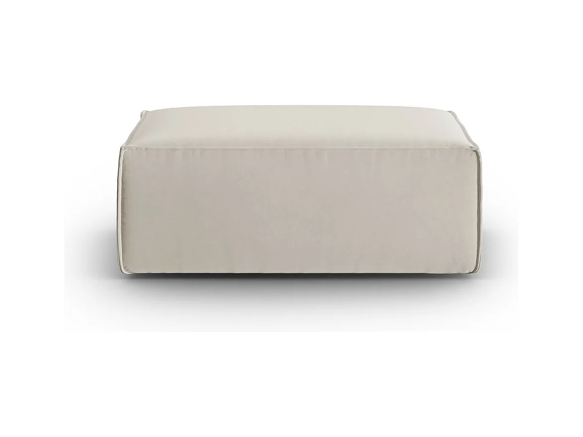 Cosmopolitan Design - Pouf "Mackay" en velours écru - 100x69x40cm