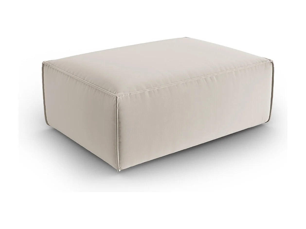Cosmopolitan Design - Pufe "Mackay" em veludo cru - 100x69x40cm
