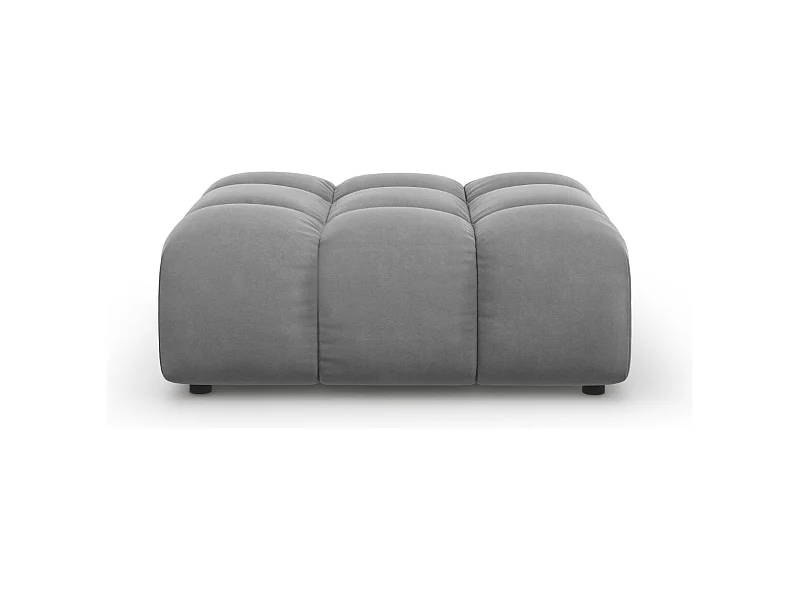 Cosmopolitan Design - Pouf "Sky" aus Samt hellgrau - 102x80x43cm