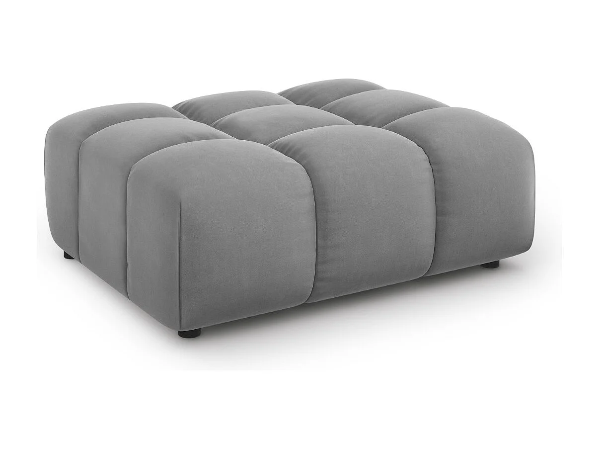 Cosmopolitan Design - Pouf "Sky" aus Samt hellgrau - 102x80x43cm