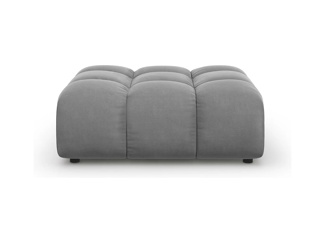 Cosmopolitan Design - Pouf "Sky" en velours gris clair - 102x80x43cm