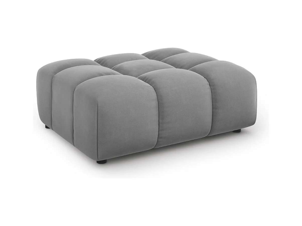 Cosmopolitan Design - Poef "Sky" Flueel, Lichtgrijs - 102x80x43cm