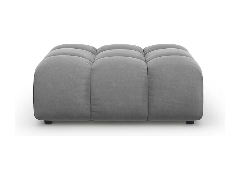 Cosmopolitan Design - Pouf "Sky" en velours gris clair - 102x80x43cm