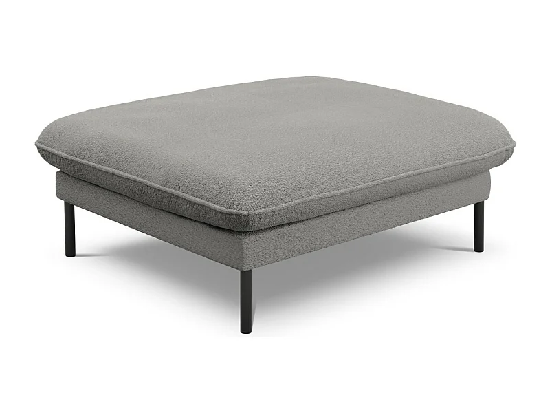 Cosmopolitan Design - Puf "Vienna" de tejido bouclé gris - 100x80x43cm