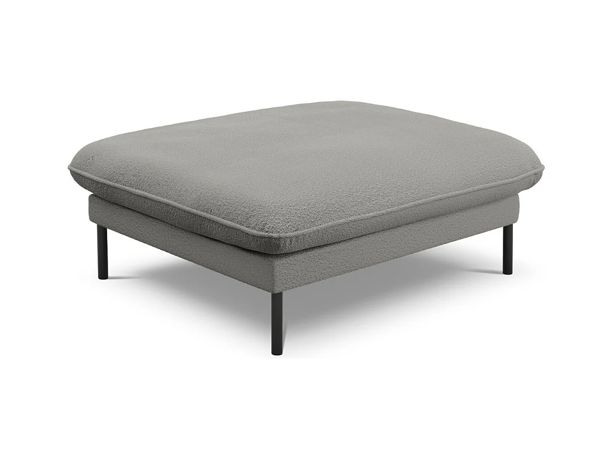 Cosmopolitan Design - Pouf "Vienna" en bouclé gris - 100x80x43cm