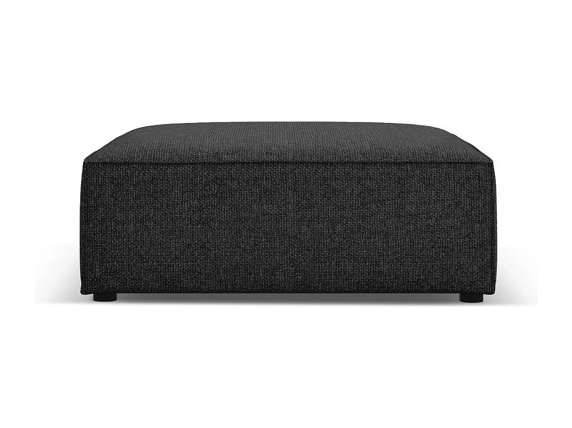 Cosmopolitan Design - Pufe "Arendal" em tecido chenille preto - 102x80x40cm