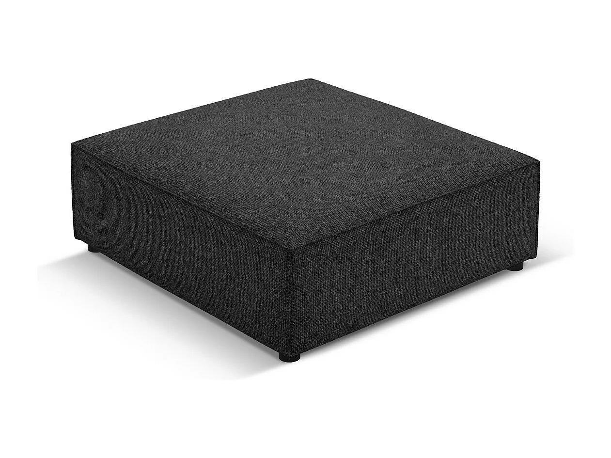 Cosmopolitan Design - Pufe "Arendal" em tecido chenille preto - 102x80x40cm