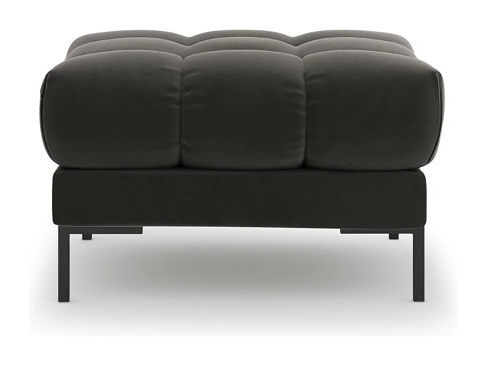 Cosmopolitan Design - Pouf "Bali" aus Samt dunkelgrau - 60x60x41cm