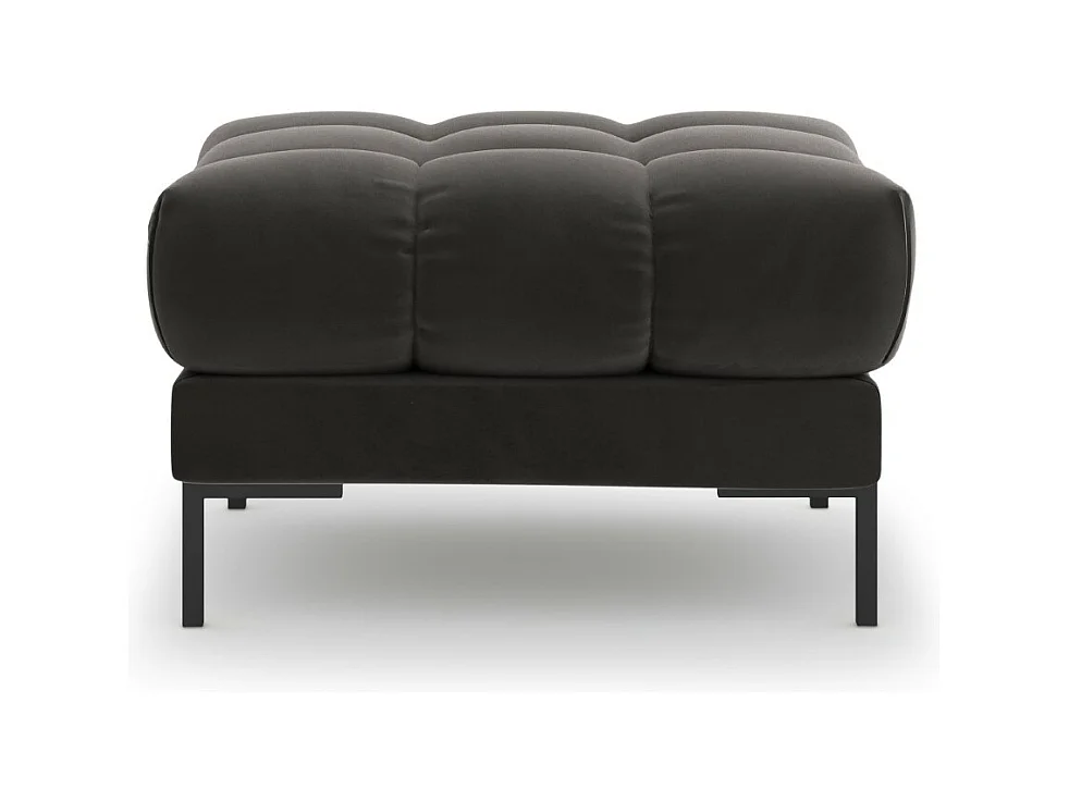 Cosmopolitan Design - Poef "Bali" Flueel, Donkergrijs - 60x60x41cm