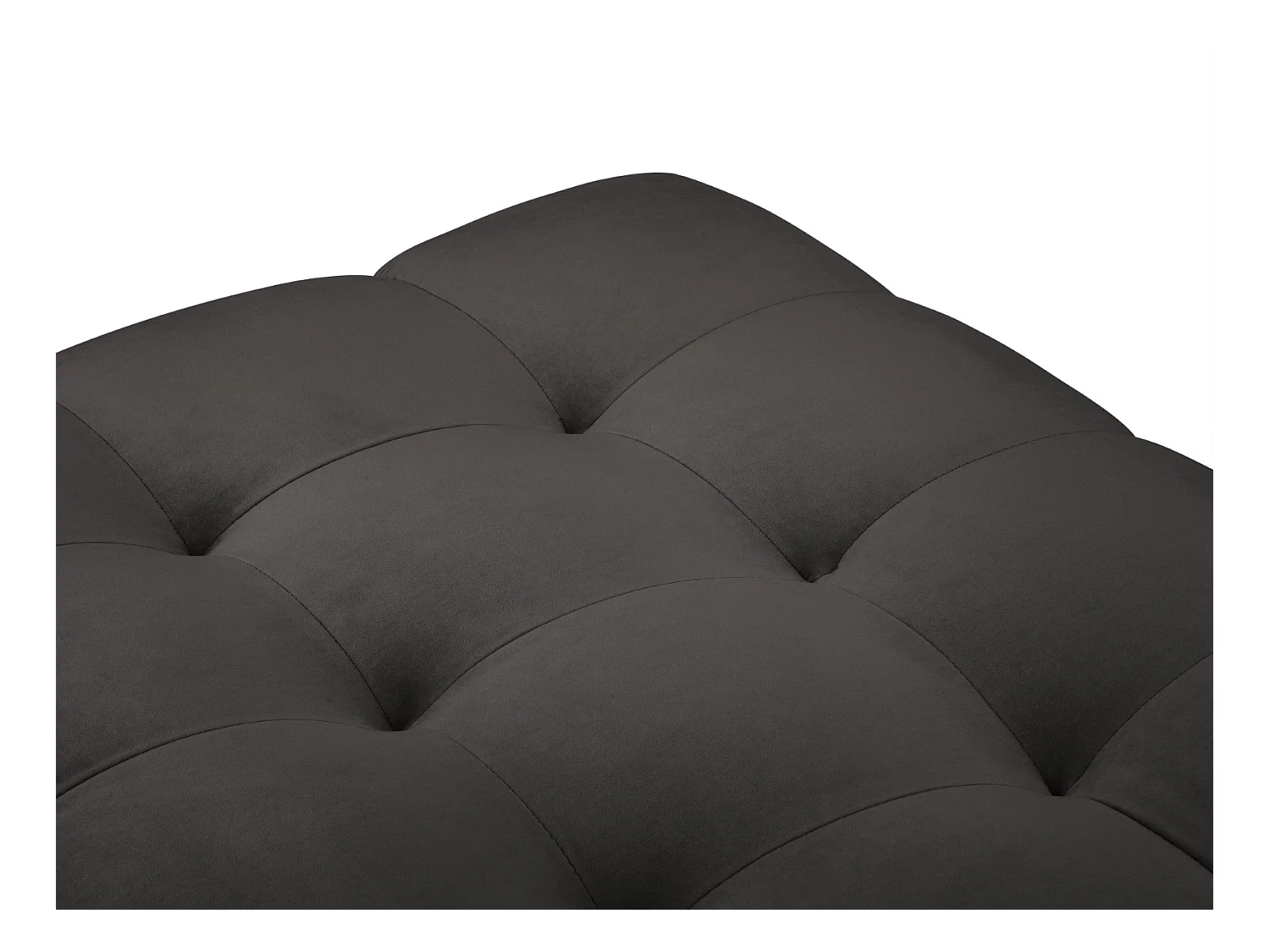 Cosmopolitan Design - Poef "Bali" Flueel, Donkergrijs - 60x60x41cm