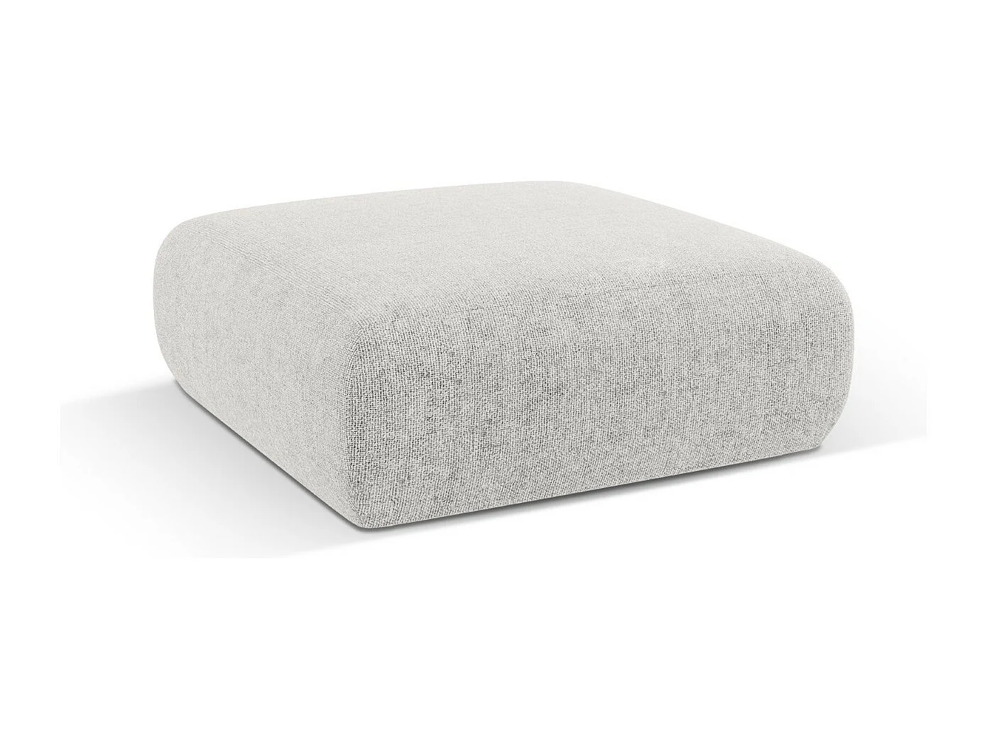 Cosmopolitan Design - Pouf "Nolio" 2 places en chenille gris clair - 100x100x36cm