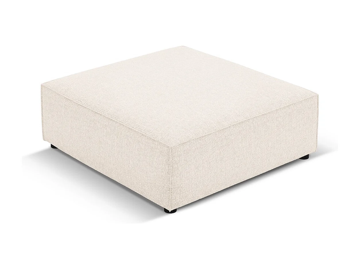 Cosmopolitan Design - Pouf "Arendal" en chenille beige clair - 102x80x40cm