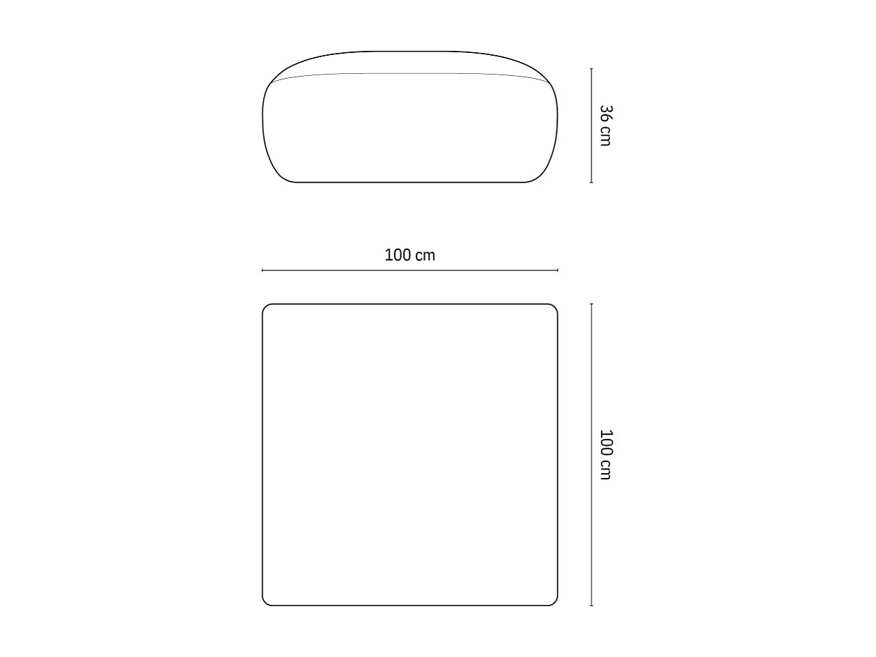 Cosmopolitan Design - Poef "Nolio" 2 zitplaatsen, Chenille, Olie - 100x100x36cm