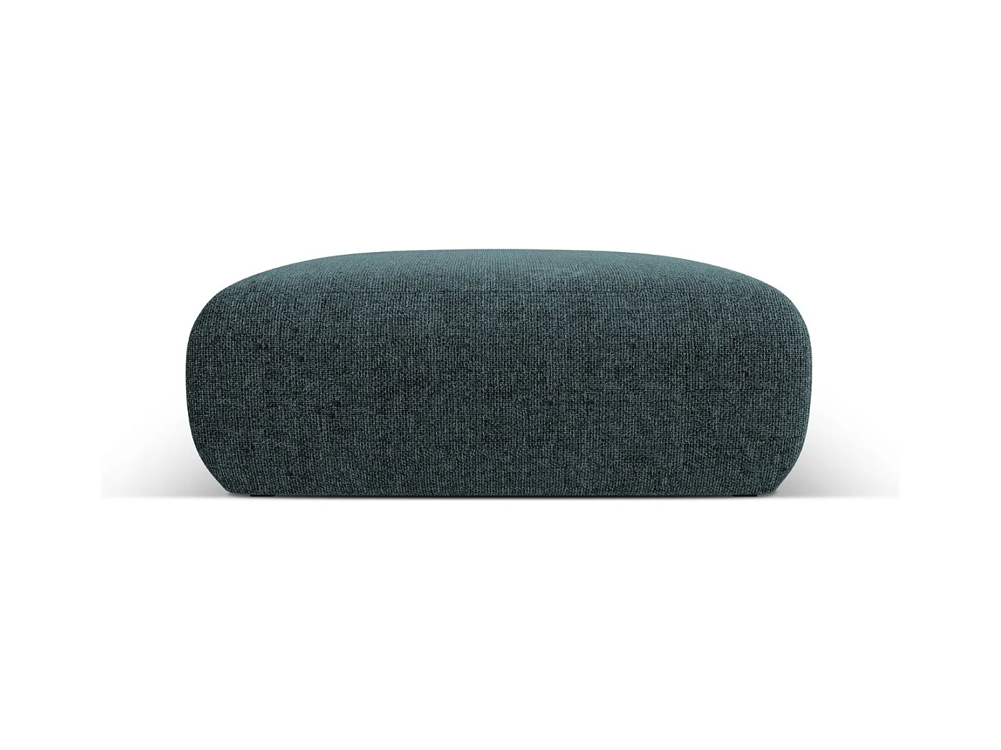 Cosmopolitan Design - Pouf "Nolio" 2 places en chenille pétrole - 100x100x36cm