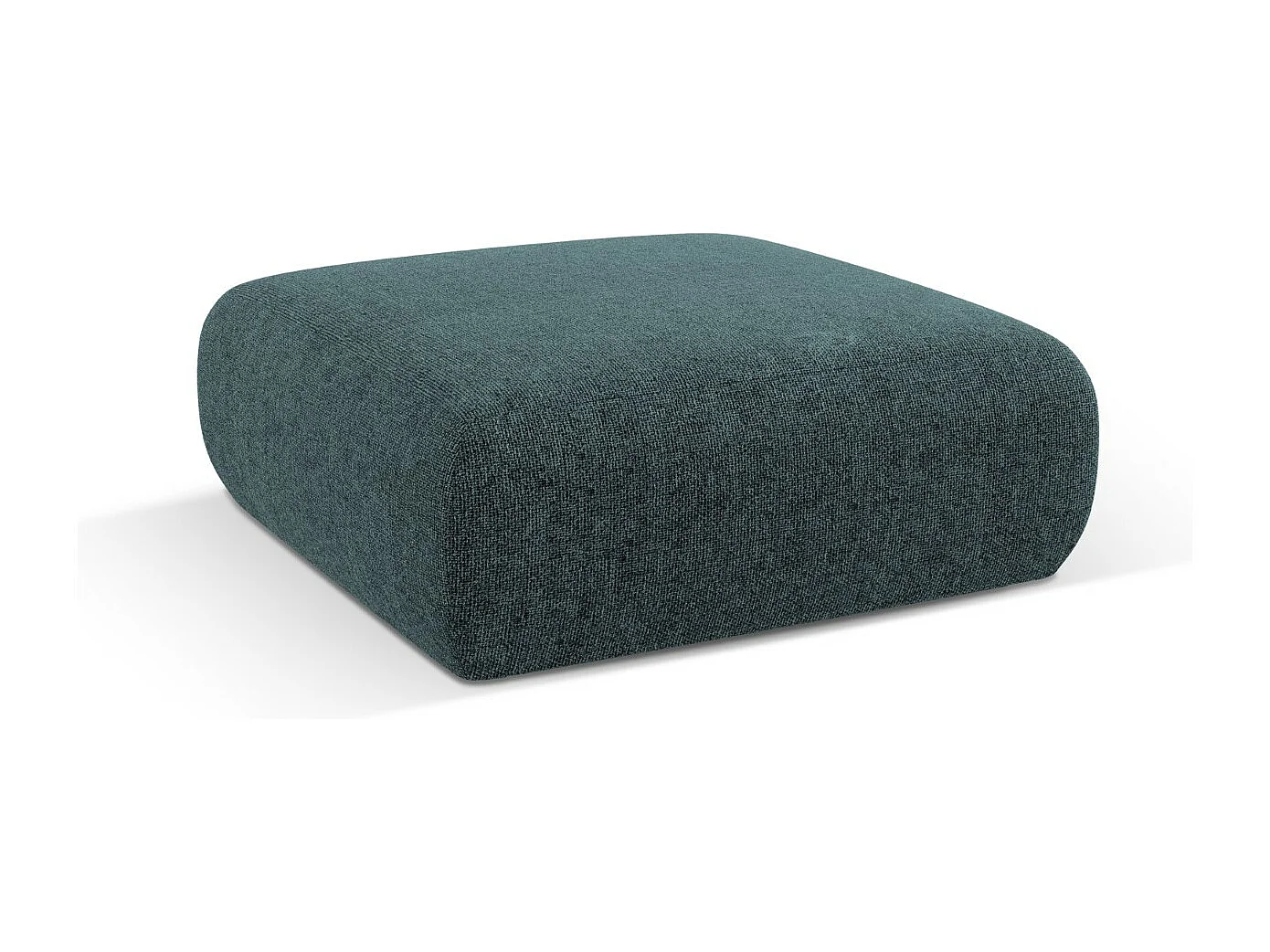 Cosmopolitan Design - Pouf "Nolio" 2 places en chenille pétrole - 100x100x36cm