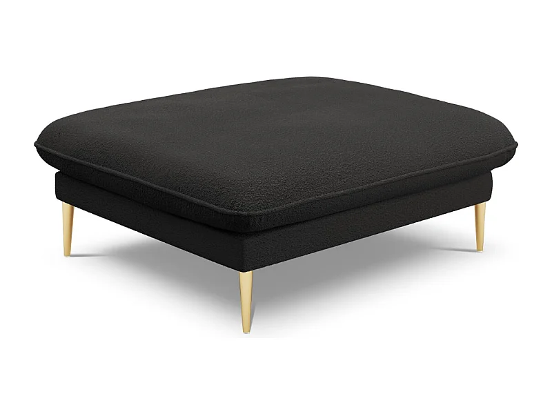 Cosmopolitan Design - Poef "Vienna" Boucle, Zwart - 100x80x43cm