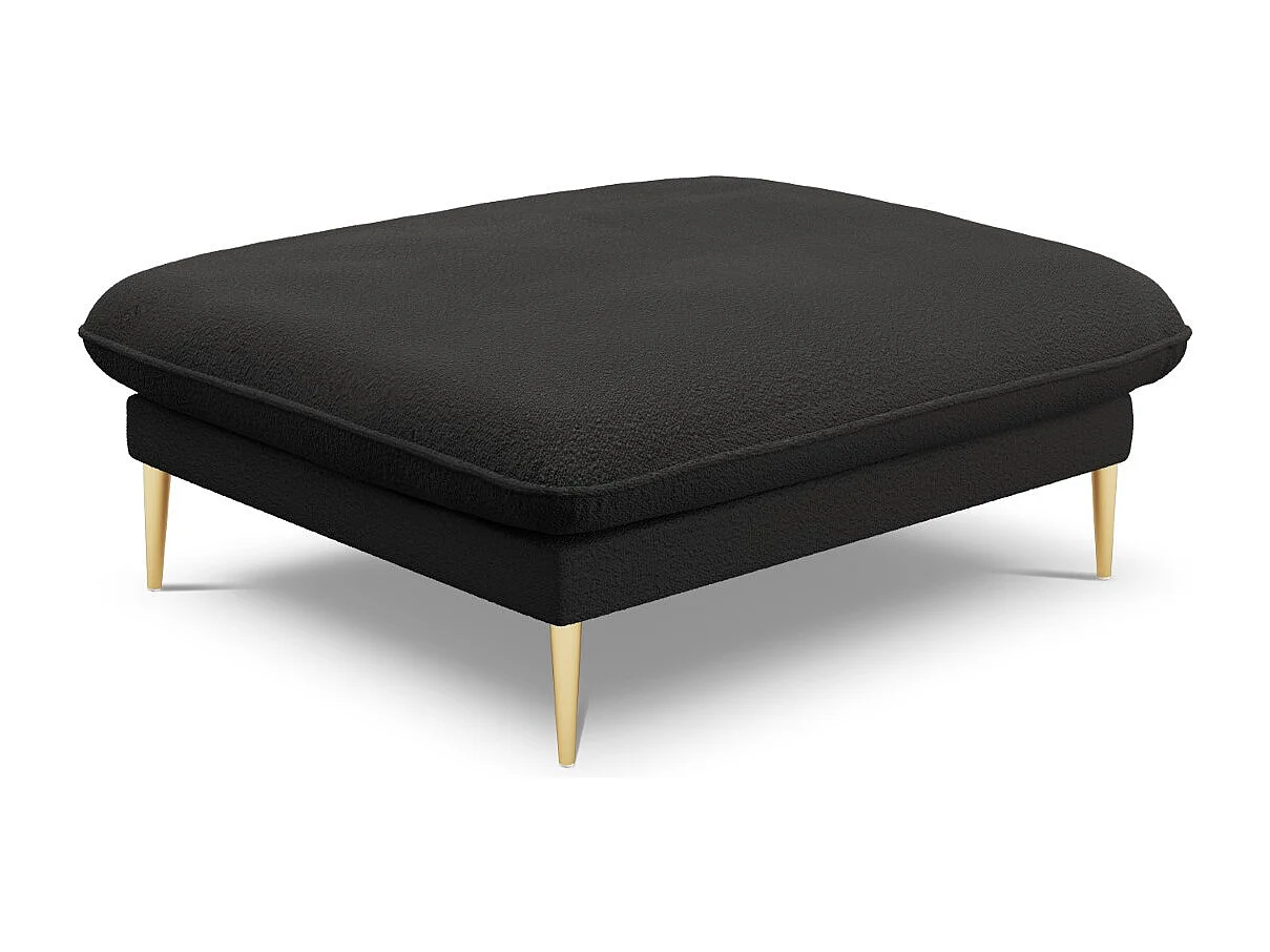 Cosmopolitan Design - Pouf "Vienna" en bouclé noir - 100x80x43cm