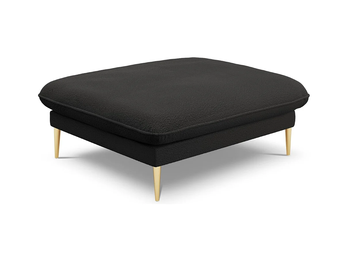 Cosmopolitan Design - Poef "Vienna" Boucle, Zwart - 100x80x43cm