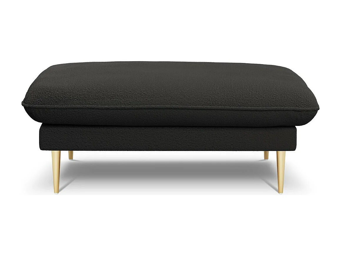 Cosmopolitan Design - Pufe "Vienna" em tecido bouclé preto - 100x80x43cm