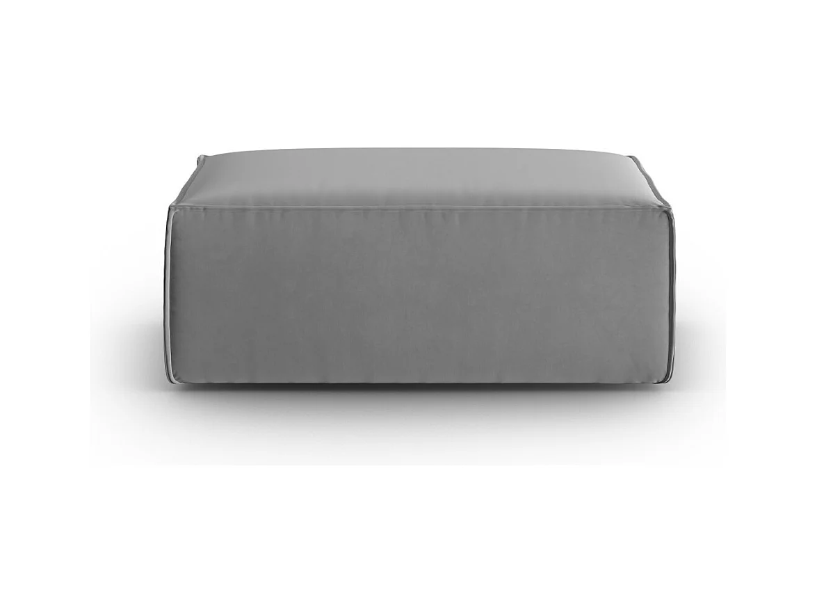 Cosmopolitan Design - Pouf "Mackay" en velours gris clair - 100x69x40cm