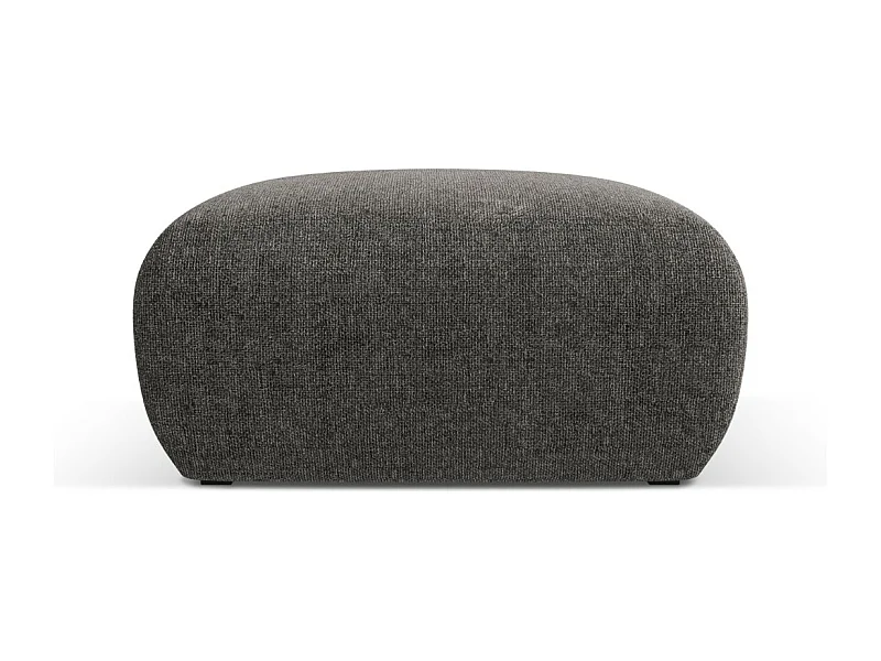 Cosmopolitan Design - Puf "Nolio" de tejido chenilla gris - 75x75x36cm