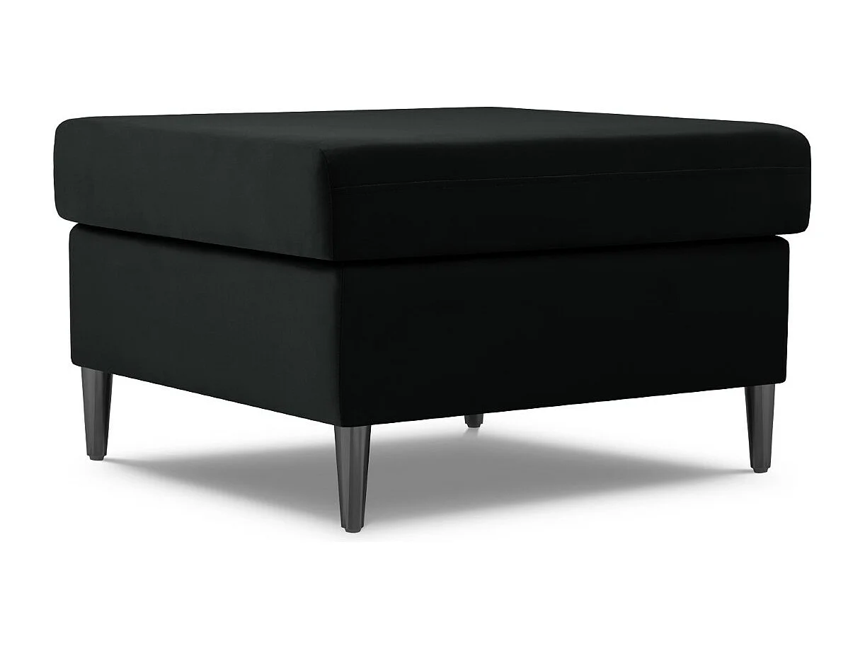 Cosmopolitan Design - Pouf "Kyoto" aus Samt schwarz - 70x70x45cm