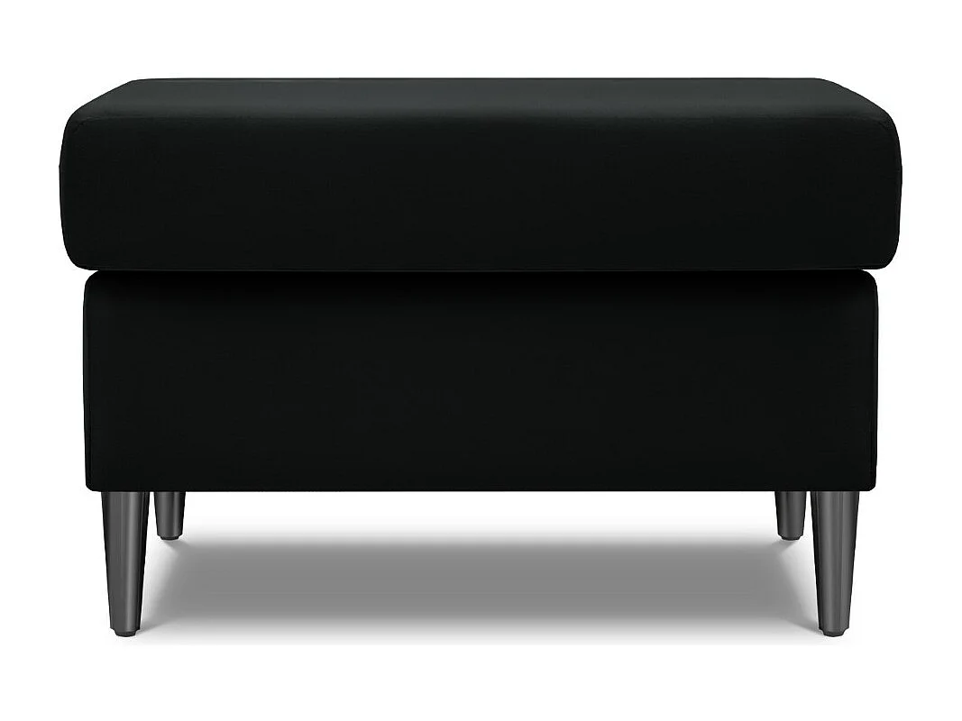 Cosmopolitan Design - Pouf "Kyoto" aus Samt schwarz - 70x70x45cm