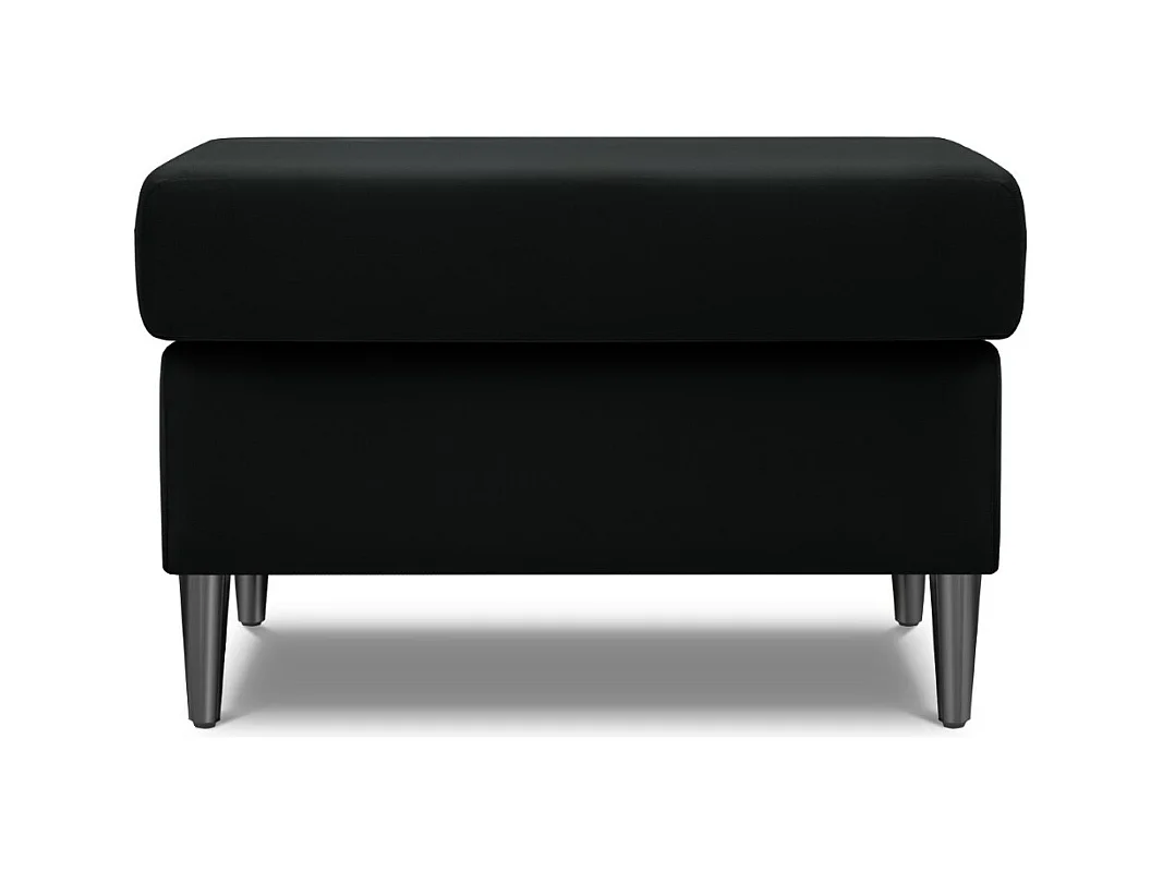 Cosmopolitan Design - Puf "Kyoto" de terciopelo negro - 70x70x45cm