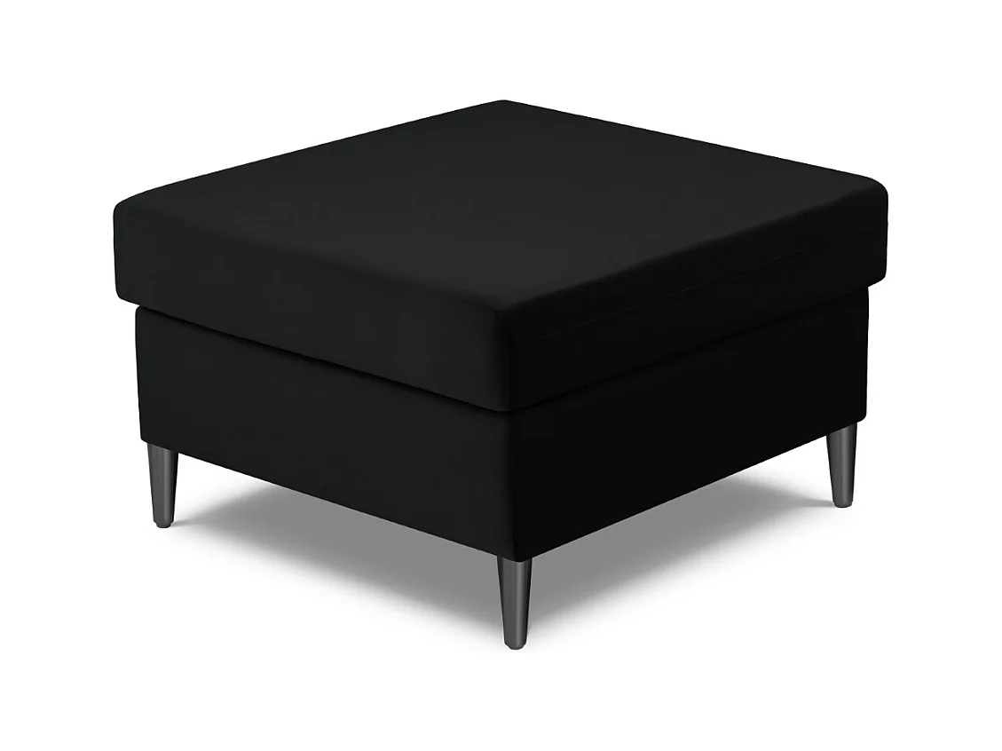 Cosmopolitan Design - Puf "Kyoto" de terciopelo negro - 70x70x45cm