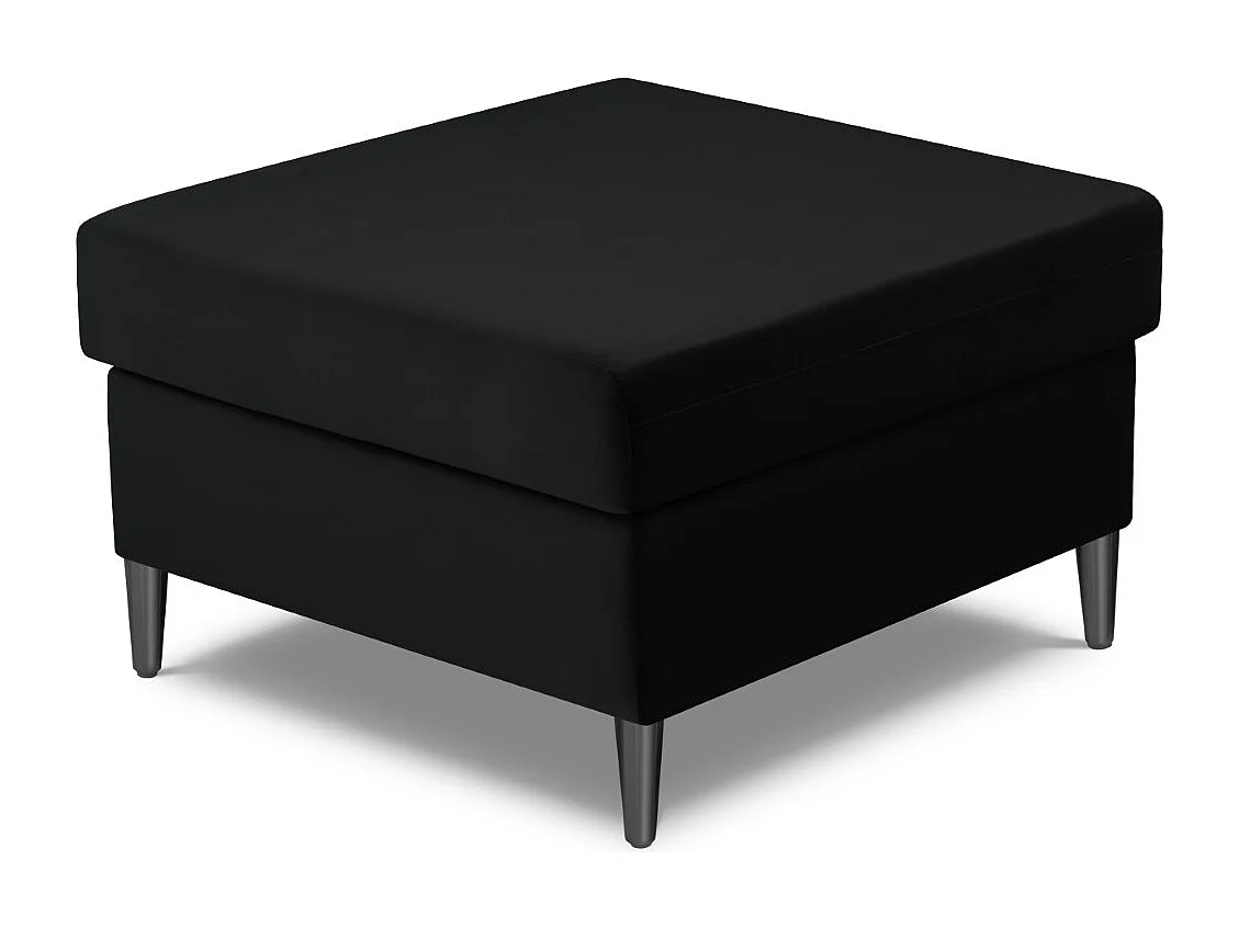 Cosmopolitan Design - Pufe "Kyoto" em veludo preto - 70x70x45cm