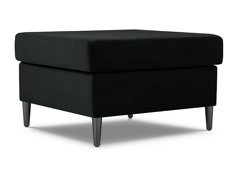 Cosmopolitan Design - Pufe "Kyoto" em veludo preto - 70x70x45cm