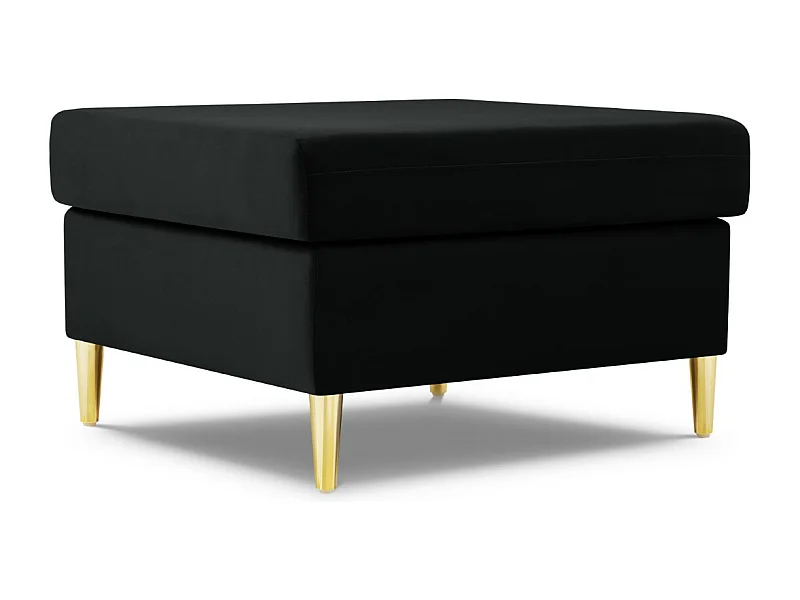 Cosmopolitan Design - Puf "Kyoto" de terciopelo negro - 70x70x45cm