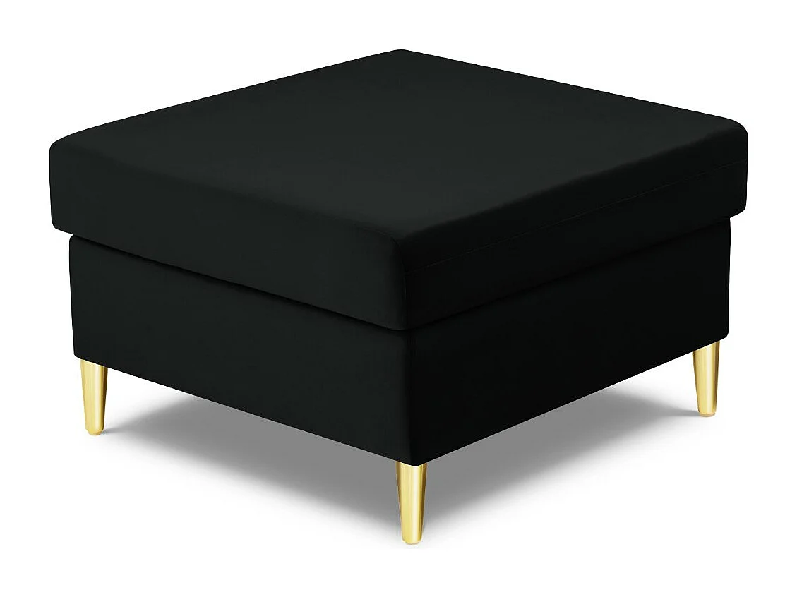 Cosmopolitan Design - Puf "Kyoto" de terciopelo negro - 70x70x45cm