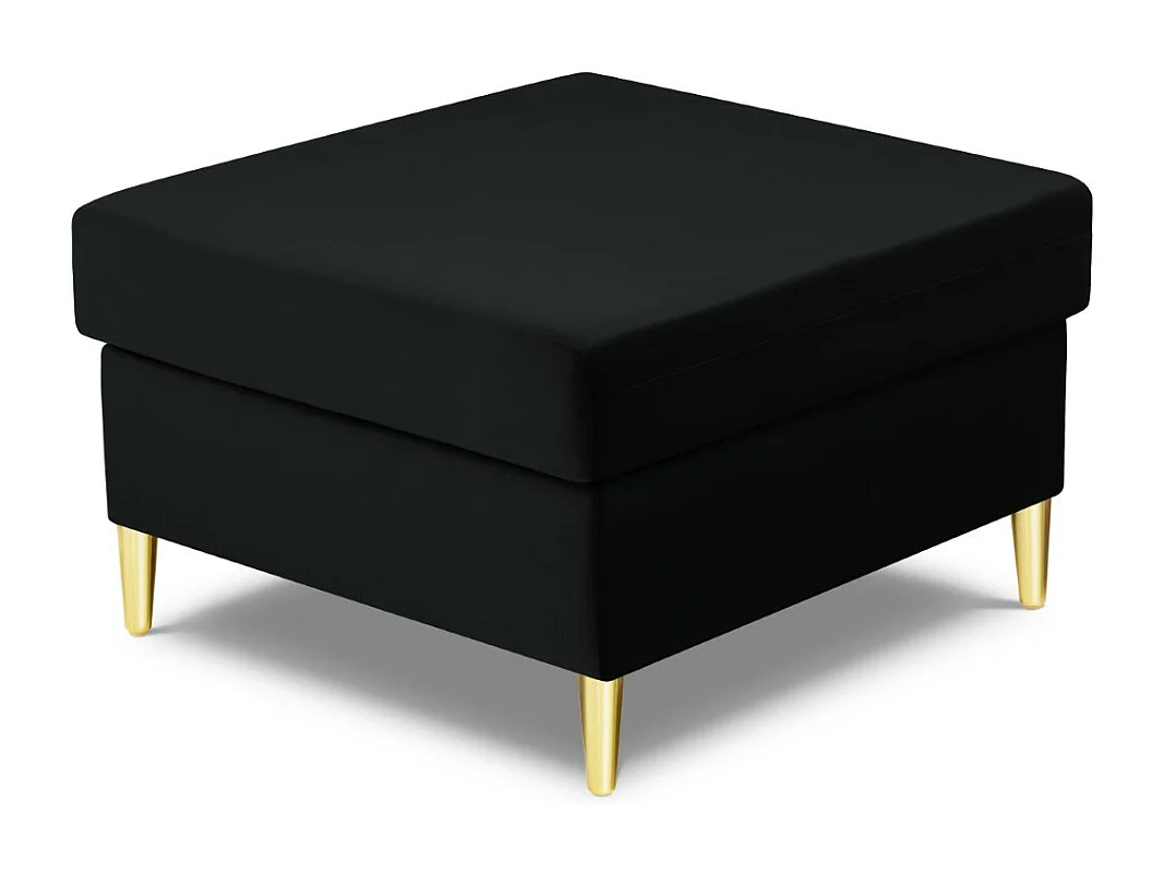 Cosmopolitan Design - Pufe "Kyoto" em veludo preto - 70x70x45cm