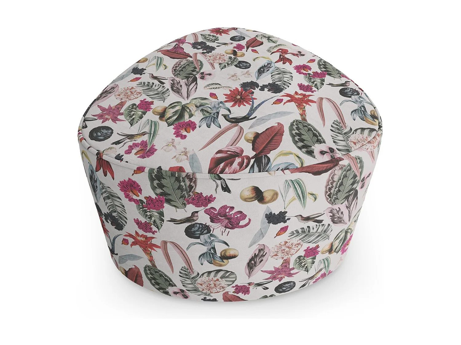 CXL by Christian Lacroix - Pouf "Andalou" en velours motif tropical - 70x70x47cm