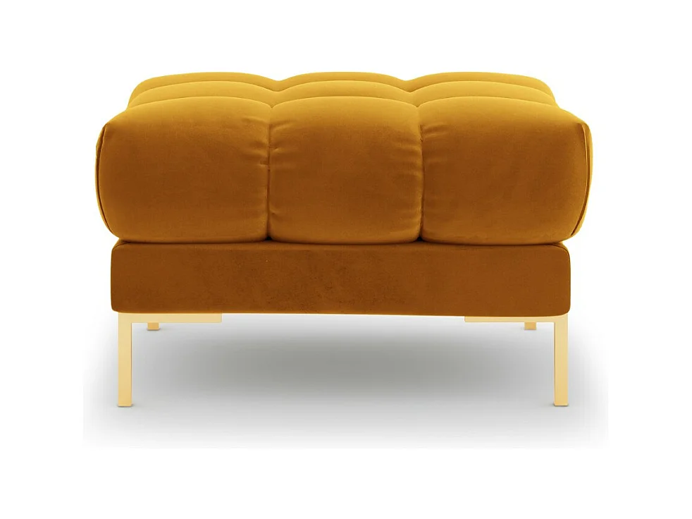 Cosmopolitan Design - Poef "Bali" Flueel, GEEL - 60x60x41cm