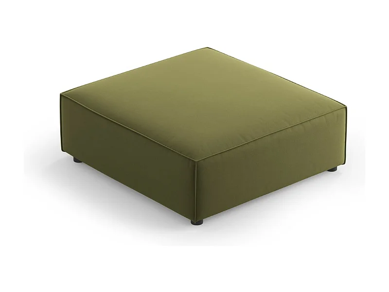 Cosmopolitan Design - Pouf "Arendal" en velours vert clair - 102x80x40cm