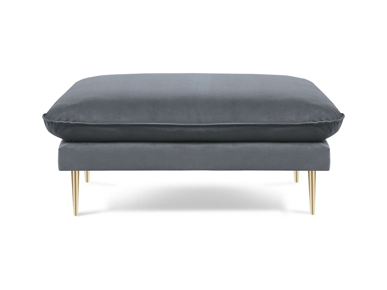 Cosmopolitan Design - Pouf "Vienna" in velluto blu grigio - 100x80x43cm