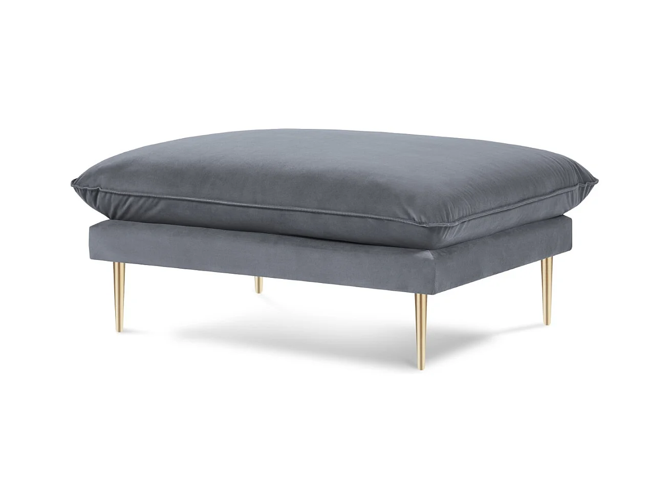 Cosmopolitan Design - Pouf "Vienna" in velluto blu grigio - 100x80x43cm